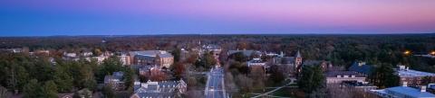 Durham campus at sunset