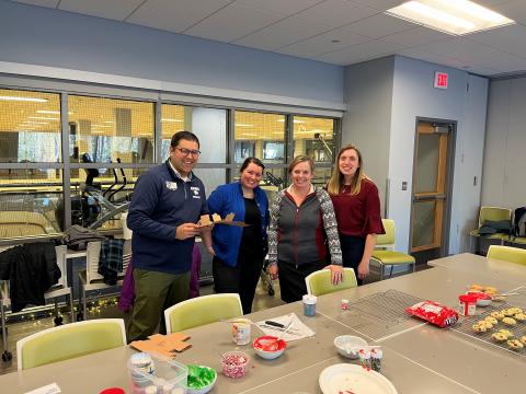 Admissions staff decorate cookies