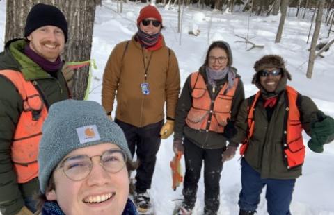group of ADAPT team outside in the snow