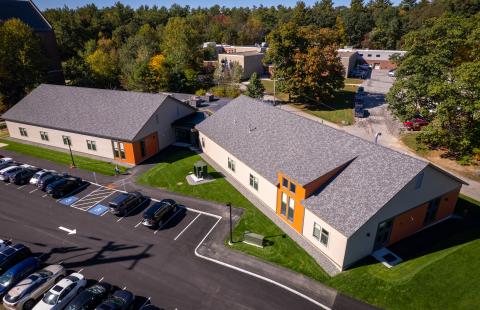 Aerial photo of the UNH Health Sciences Simulation Center