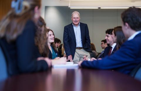 Jeff Sohl interacting with students.