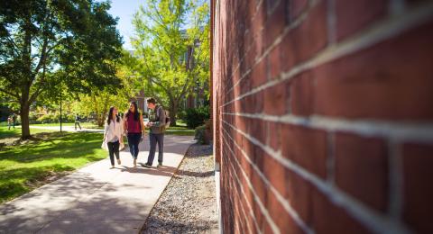 students walking on UNH campus