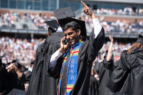 student at UNH Commencement