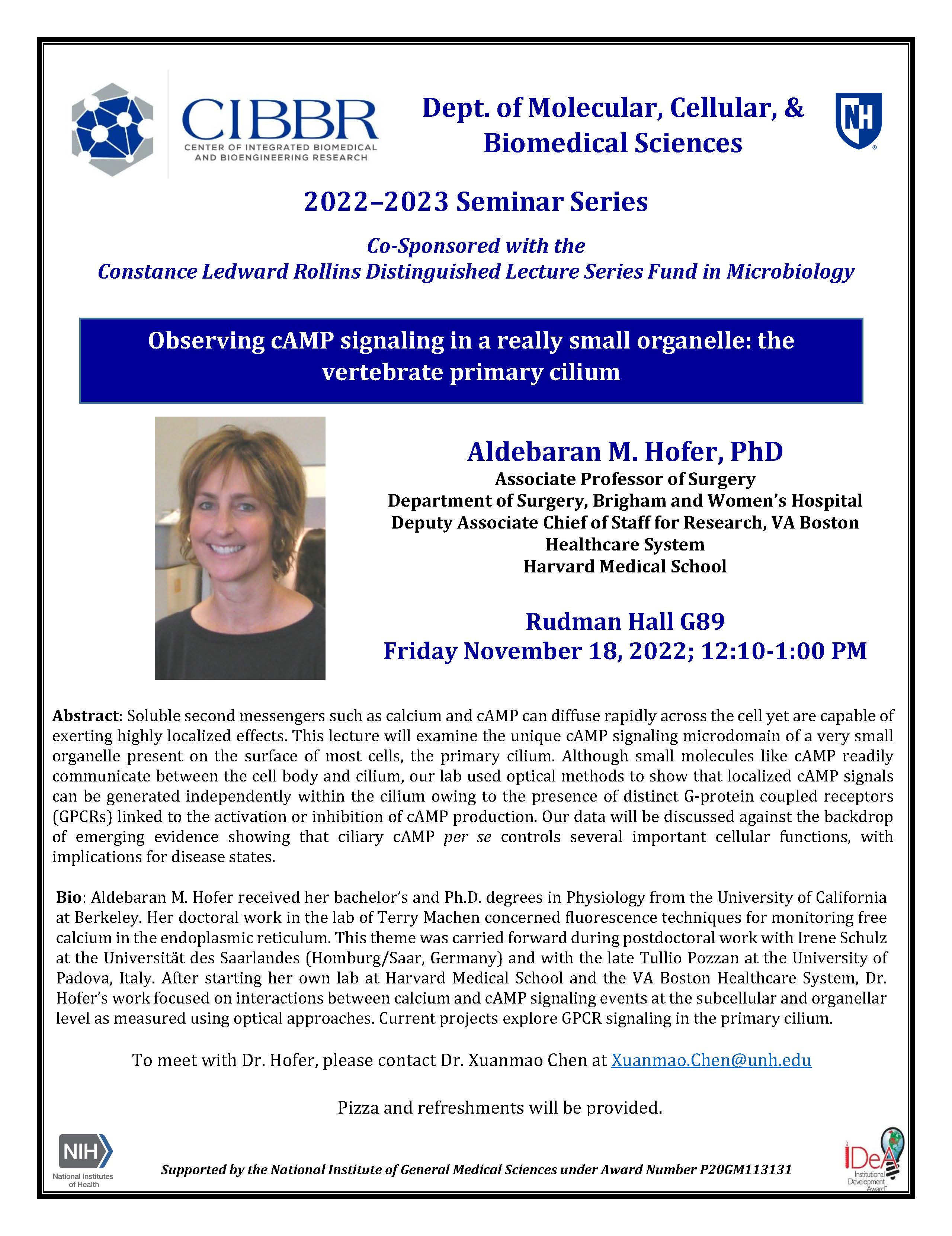 Dr. Aldebaran Hofer Seminar Notice