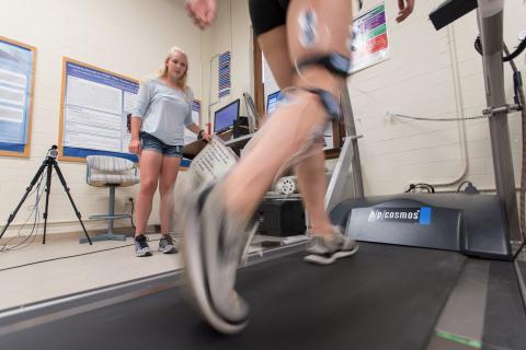 person on treadmill