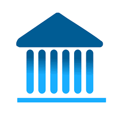 Blue icon for charitable foundation building