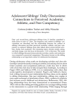 First page of "Adolescent siblings' daily discussions: Connections to perceived academic, athletic, and peer Competency"