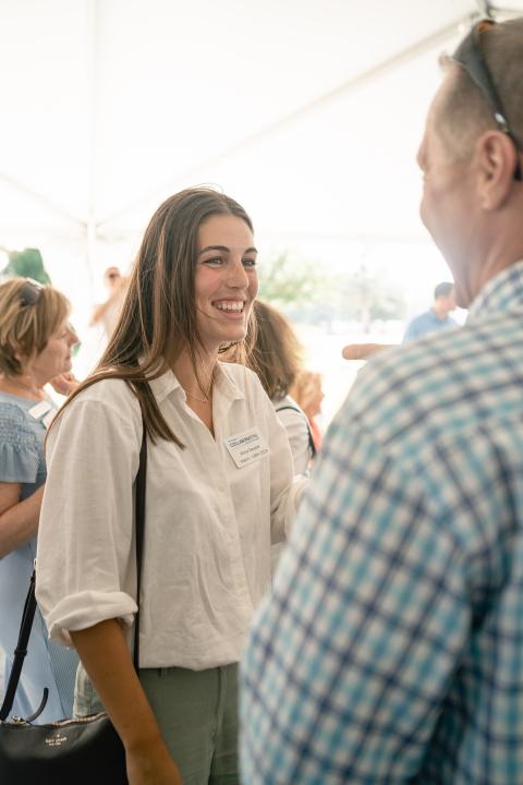 woman at networking event