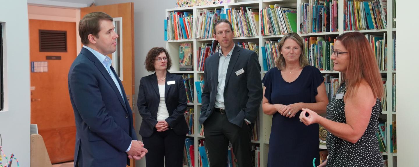 Rep. Chris Pappas in CSDC classroom.