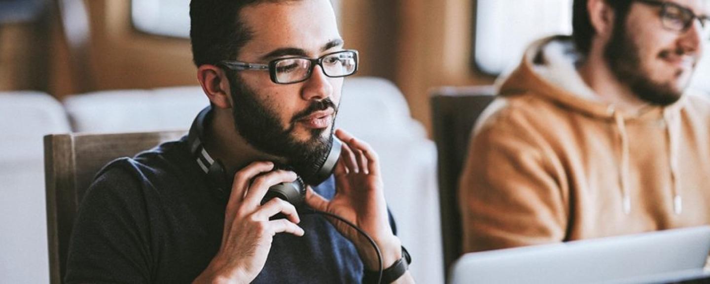 Person with headphones