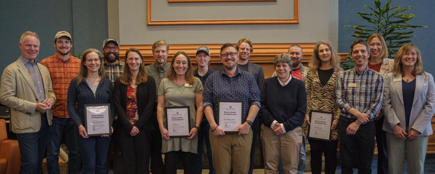 Group photo of COLSA faculty and staff who won awards at the Deans Awards
