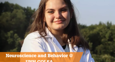 A thumbnail of a neuroscience and behavior student in a lab coat