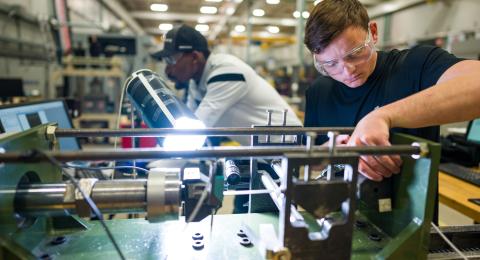 Nick Pitkin working on CBT machine