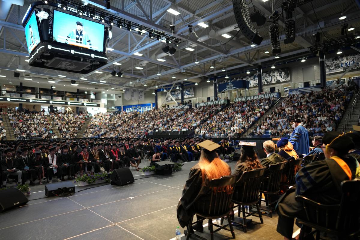 UNH commencement ceremony in the Whittemore Center