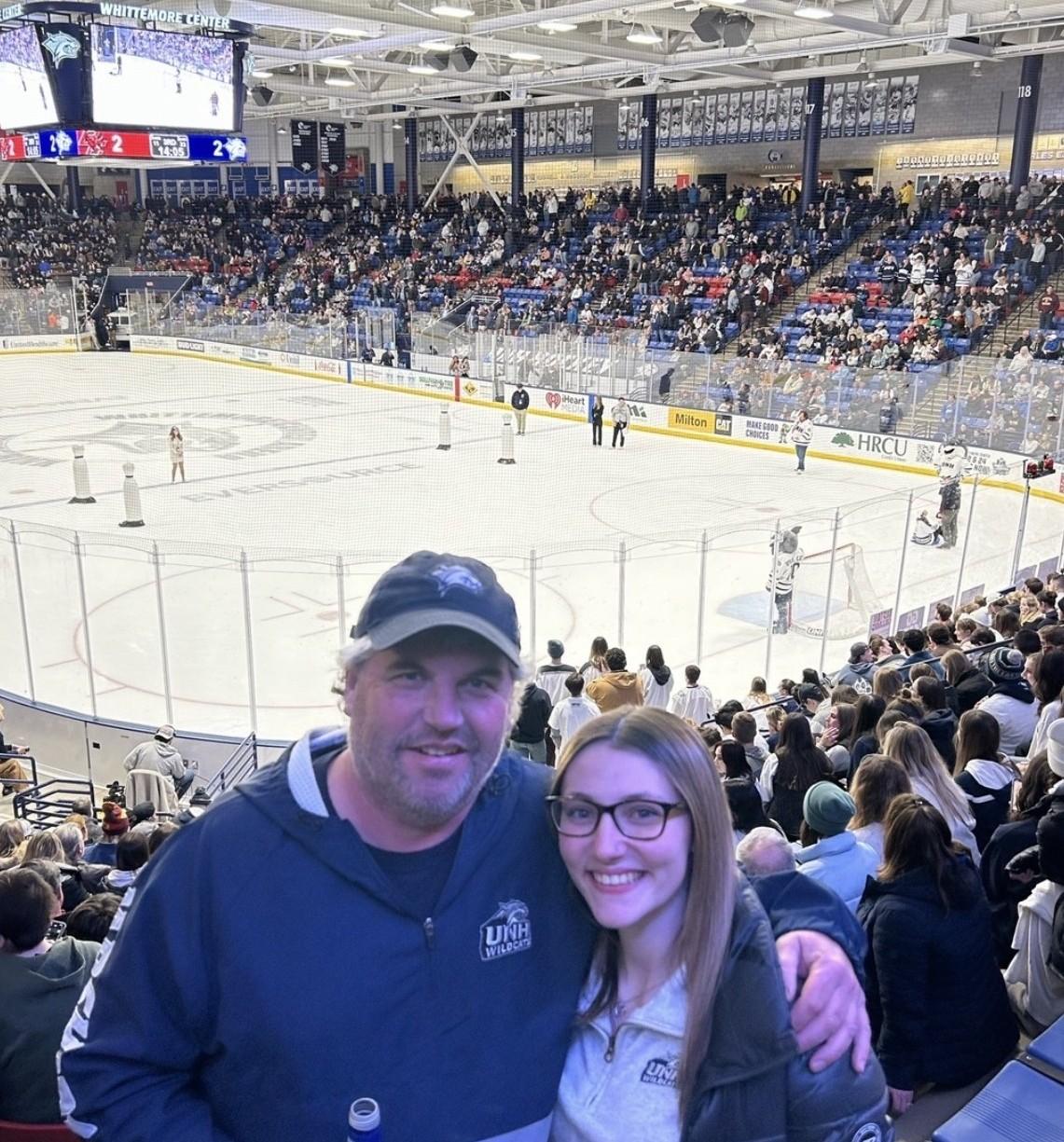Morgan at a hockey game