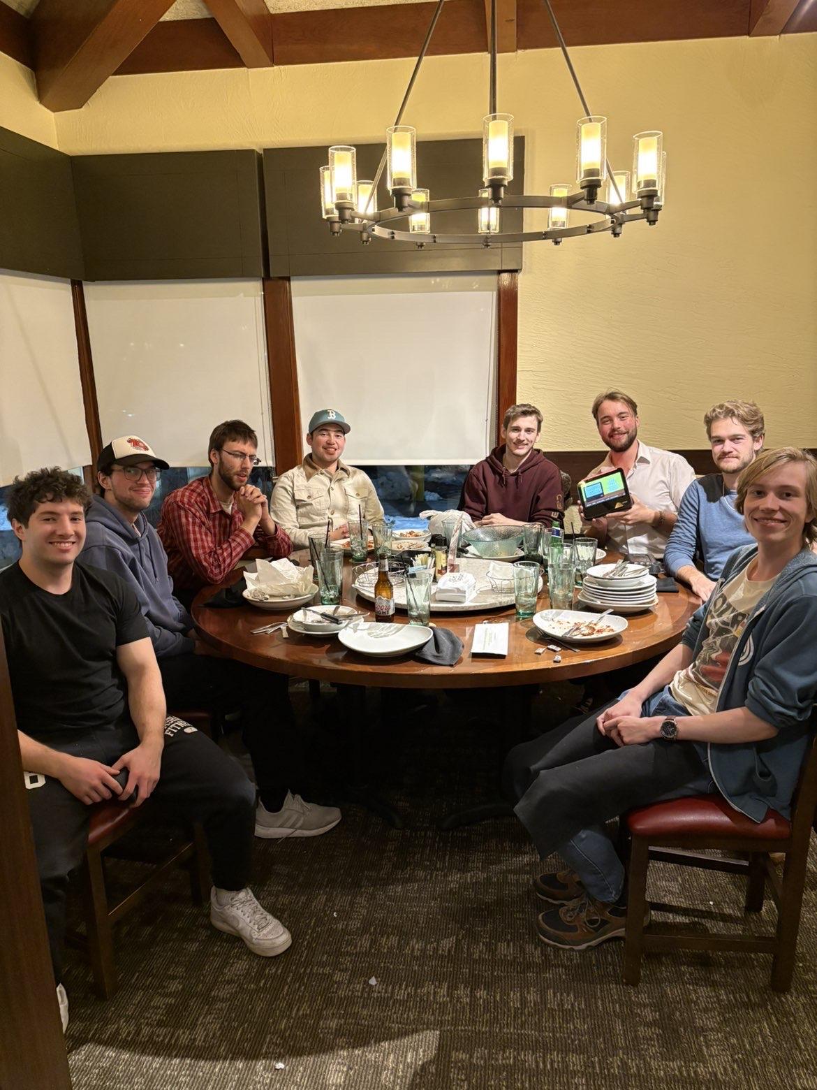 Alec at dinner with friends