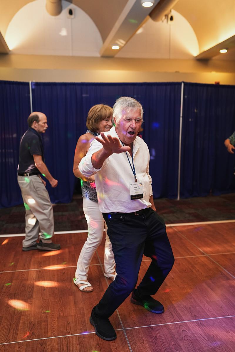 A man dances at reunion