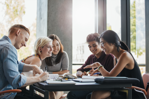 Image of student group talking