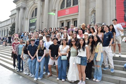 Group Standing in front of the MET in NYC