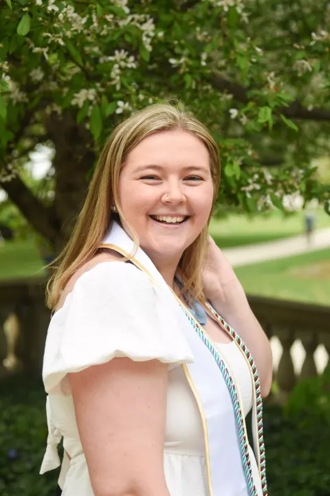 UNH alumna Katelyn Young on the day she graduated from the UNH Nutrition master's program