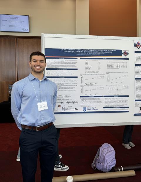 Gabe Dennett presenting his research