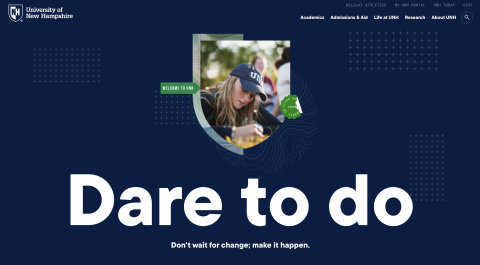 Screenshot of UNH.edu homepage hero image