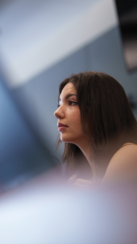 mcd student sitting in a classroom