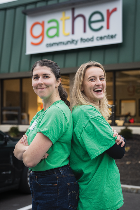 Francesca Schembri and Whitney Fitzgerald standing outside