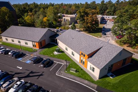 Aerial photo of the UNH Health Sciences Simulation Center
