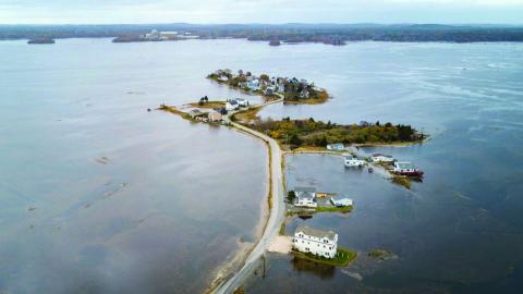 Hampton Beach, N.H. flooded
