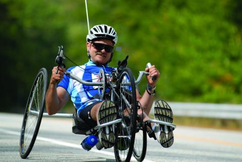 Brent Cote, U.S. Air Force, became a PATH participant and avid cyclist after cancer treatment and a spinal cord injury. Photo by Ed Harrigan.