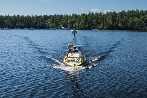 A UNH research vessel on a New Hampshire lake 