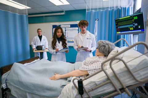 Nutrition Students in a Sim Lab