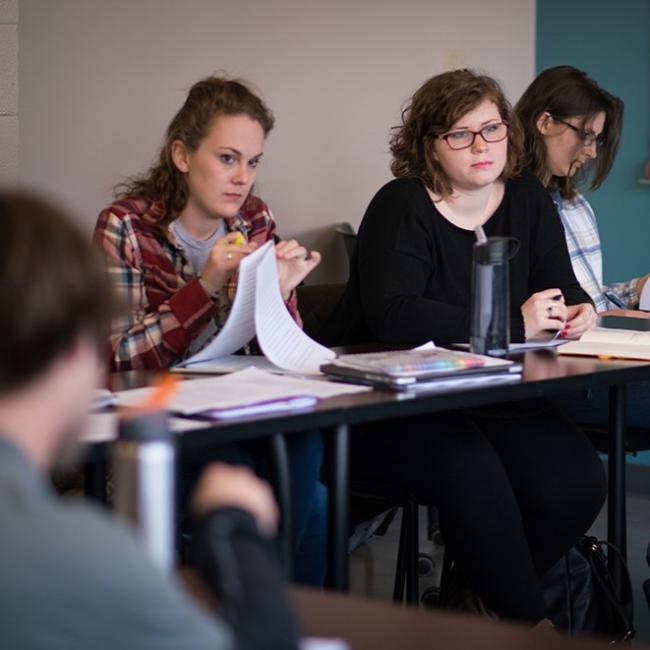 female students in class