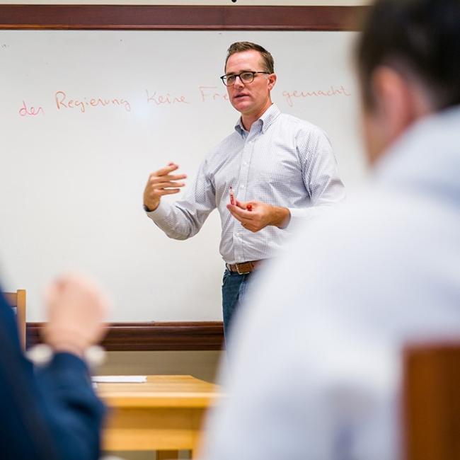 professor teaching students