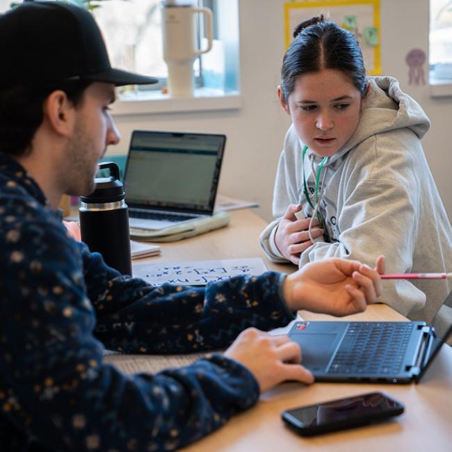 Two students in statistics class