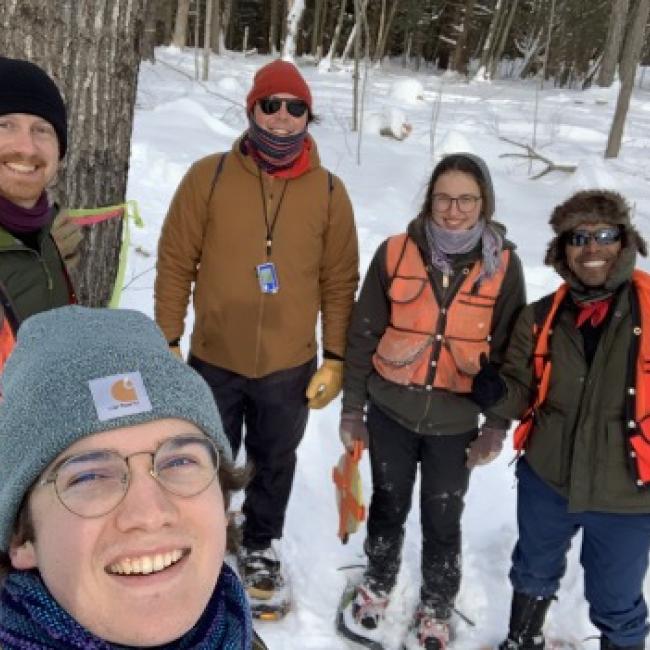 group of ADAPT team outside in the snow
