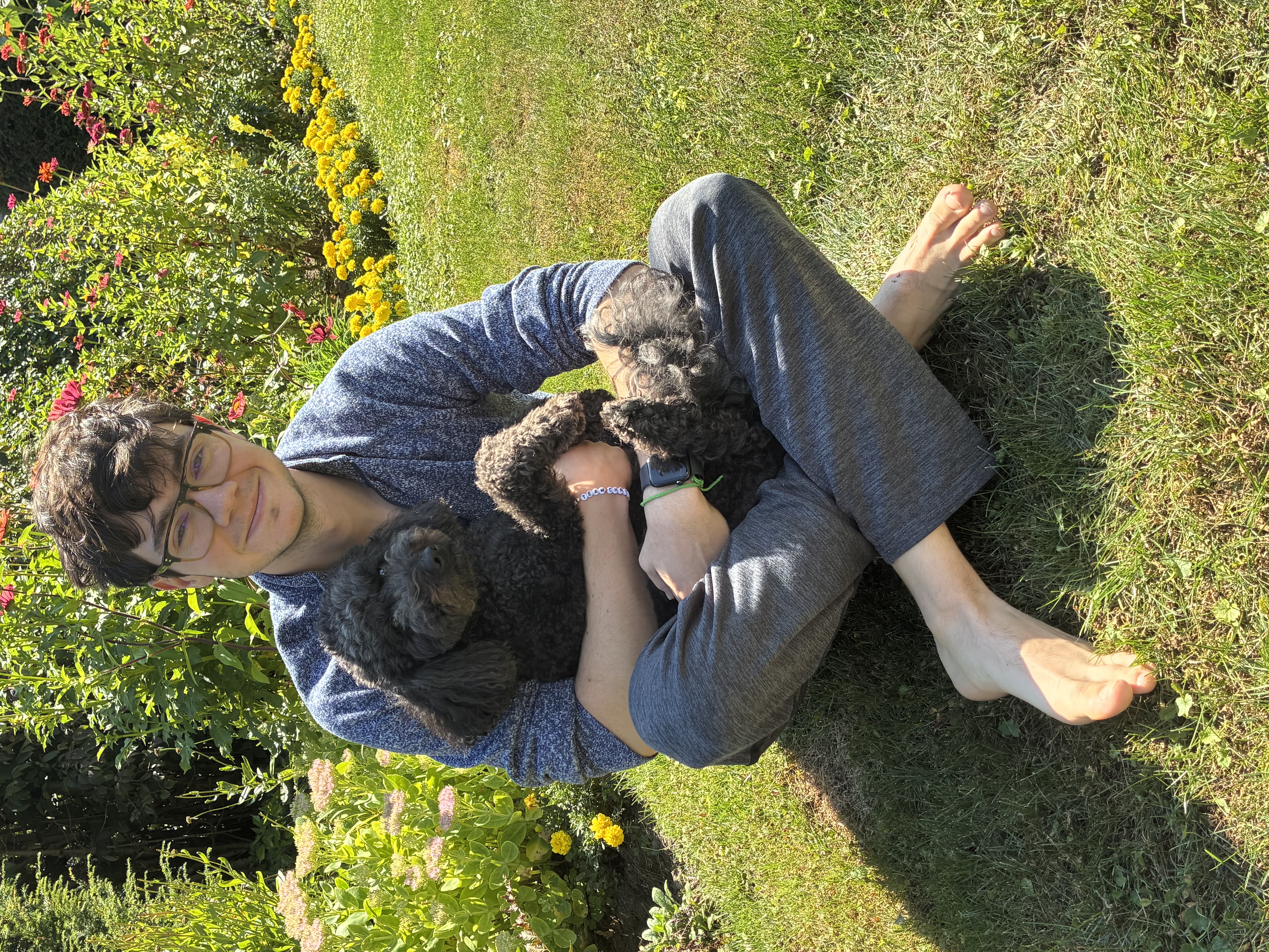young man with a dog