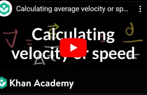 Speed vs. Velocity - Khan Academy video