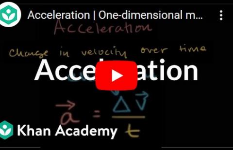 Acceleration- Khan Academy video