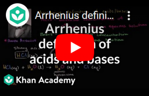 Acid and Base Definitions - Khan Academy - Arrhenius video
