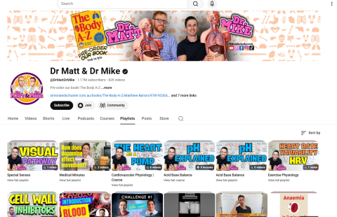 Homepage for Doctor Matt and Doctor Mike YouTube Channel