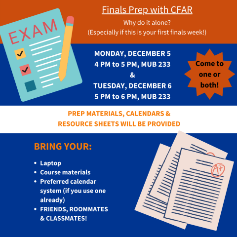 Finals Prep with CFAR poster