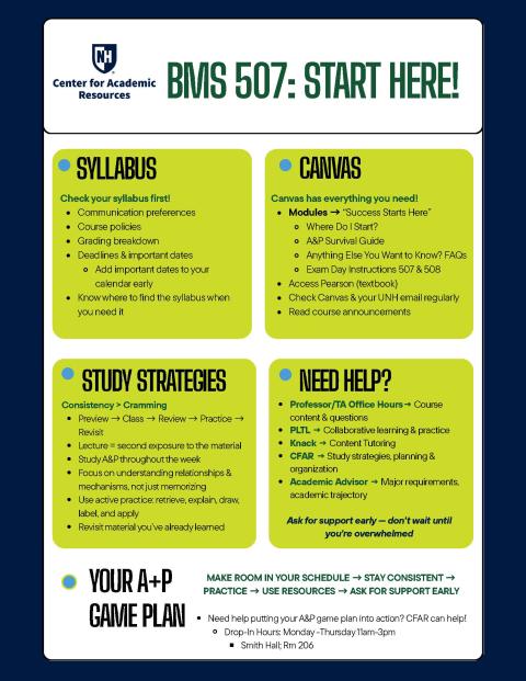 Infographic for BMS 507 students. Links to readable infographic text.