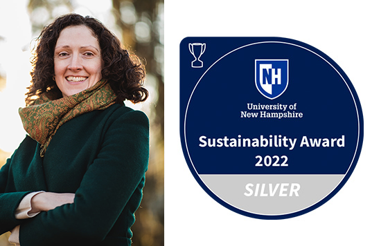 Shannon Rogers with sustainability silver icon