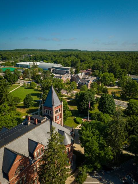aerial view of unh campus in the summer