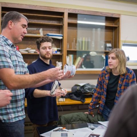 professor demonstrating equipment in sustainable food systems class