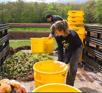 students composting