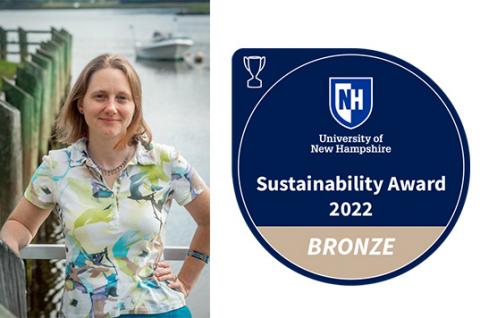 Catherine Ashcraft with bronze award icon