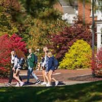 students walking on Durham campus